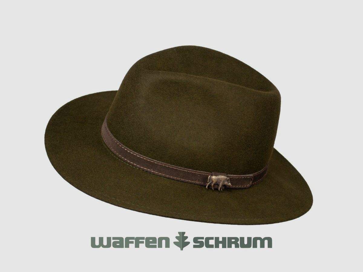 Sombrero de fieltro Skogen con orejeras verde oscuro