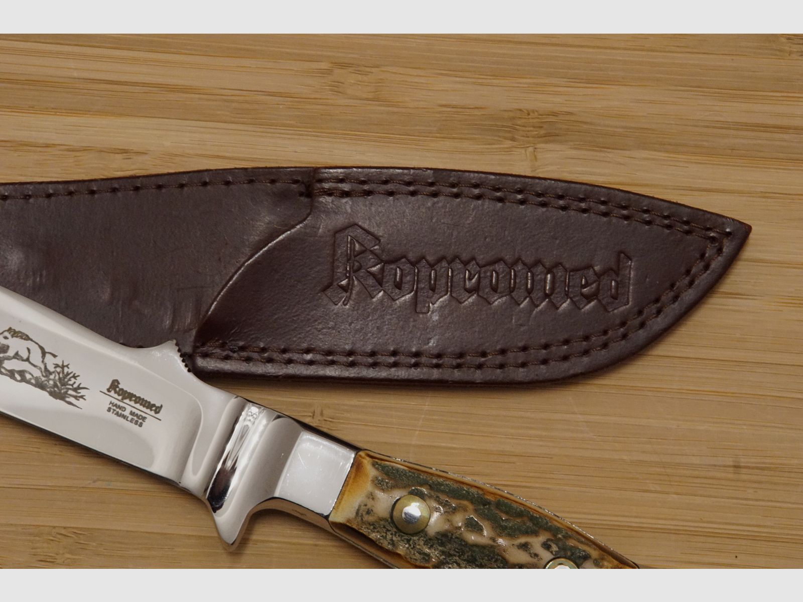 Kopromed Jagdmesser mit Original Lederscheide