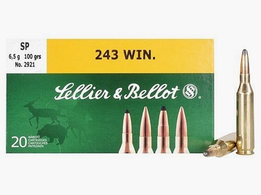 CAL. 243 WIN SELLIER & BELLOT SP 100 GRAINS Verpackung 20 Stk.