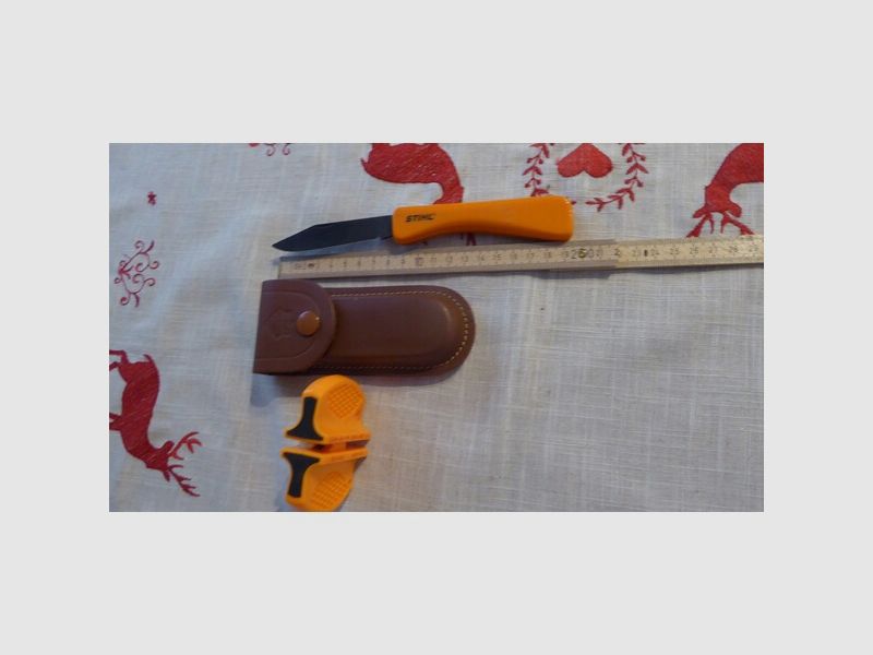 Stihl Messer mit Original Puma Messerscheide und Schleifstein