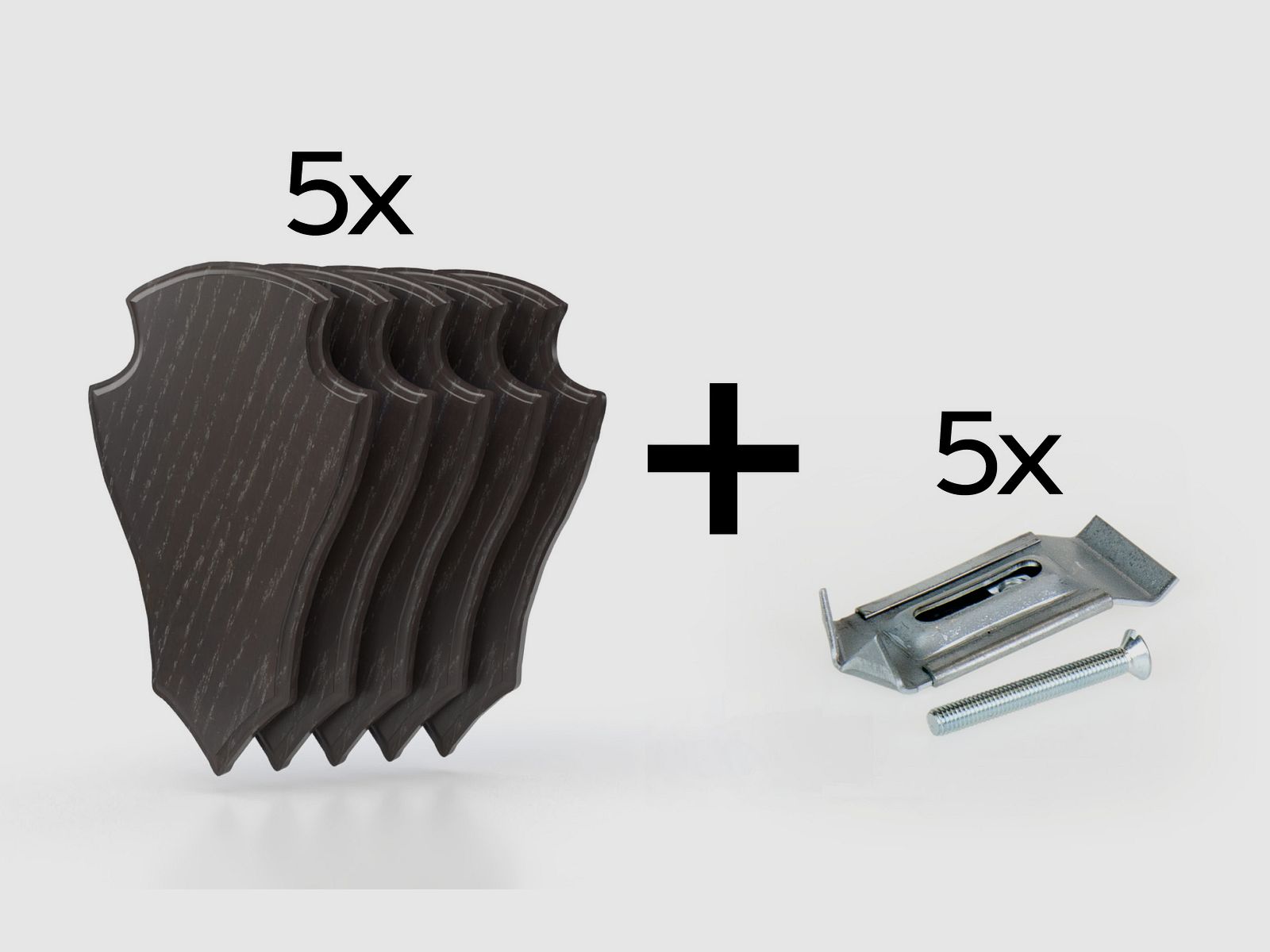 5x Rehbockbrett Eiche 2 22x13 dunkel