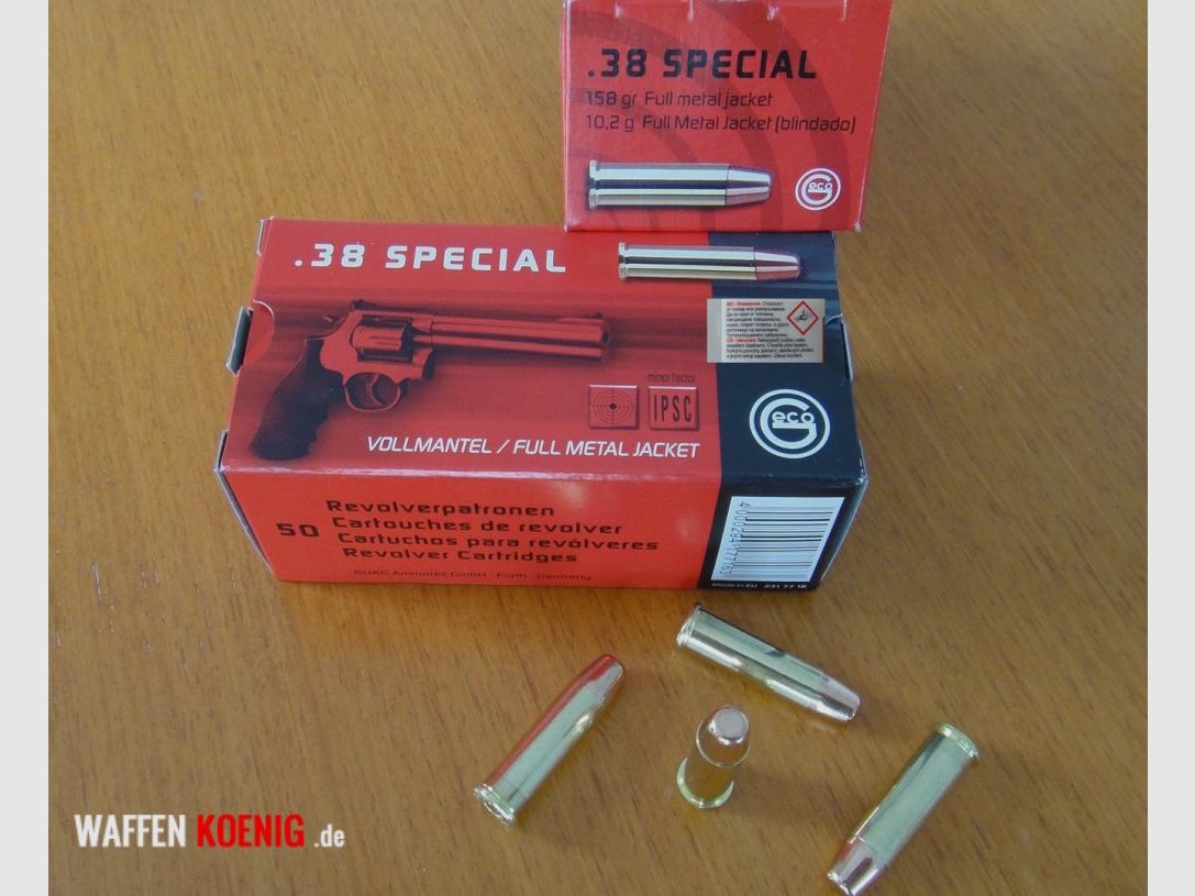GECO 100 GECO Patronen .38 Special Vollmantel-Flachkopf