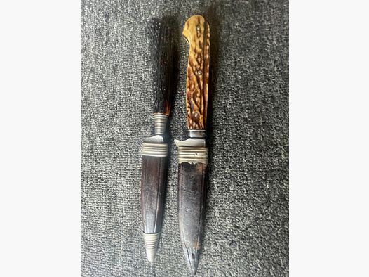 Jagdmesser Nicker Hirschhorn 2 x Solingen sehr alt
