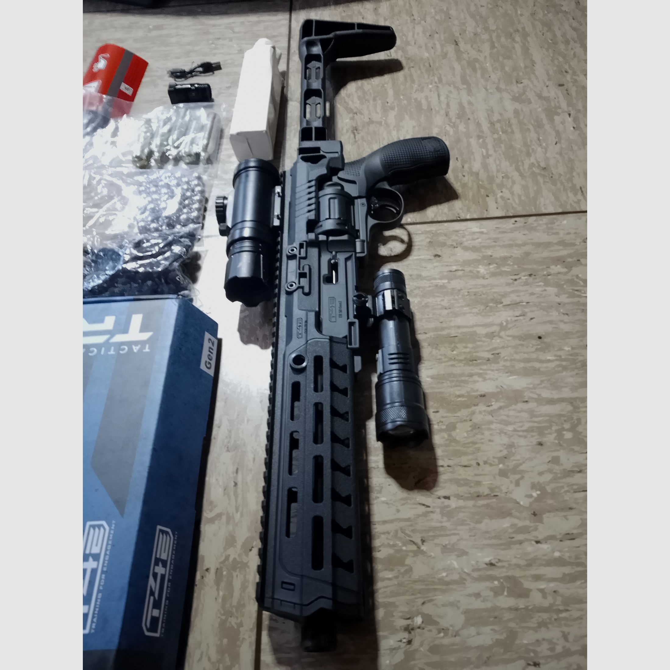 Neu T4E RAM HDR50  Tr50 gen2 + Carbine Conversion Kit+ Alu kugeln + Rubberballs .50 + Flashlight + CO2 Kapseln+ Visier Ovp 