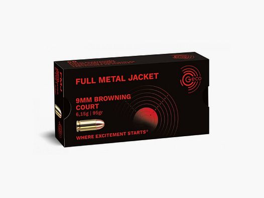 GECO 9MM BROWNING CORTO / 380 AUTO 95 GRS / 6,1 G FMJ 50 PZ