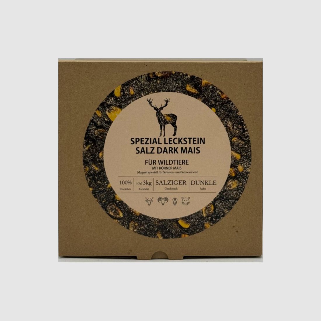 Wildlutscher Spezial Leckstein Salz Dark Mais 3kg, Bild 3 von 8