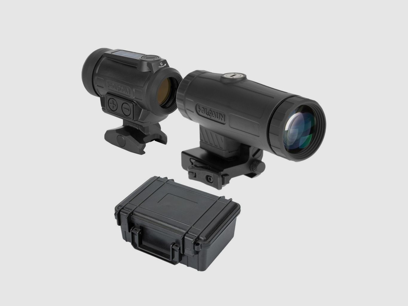 Holosun Set, Reflexvisier, Modell ARO-EVO-SPR-RD mit rotem Wechselabsehen: 2MOA Dot & 65MOA Circledot oder SPR-2MOA Dot & SPR-65MOA Circledot und Magnifier HM3X, Bild 2 von 10