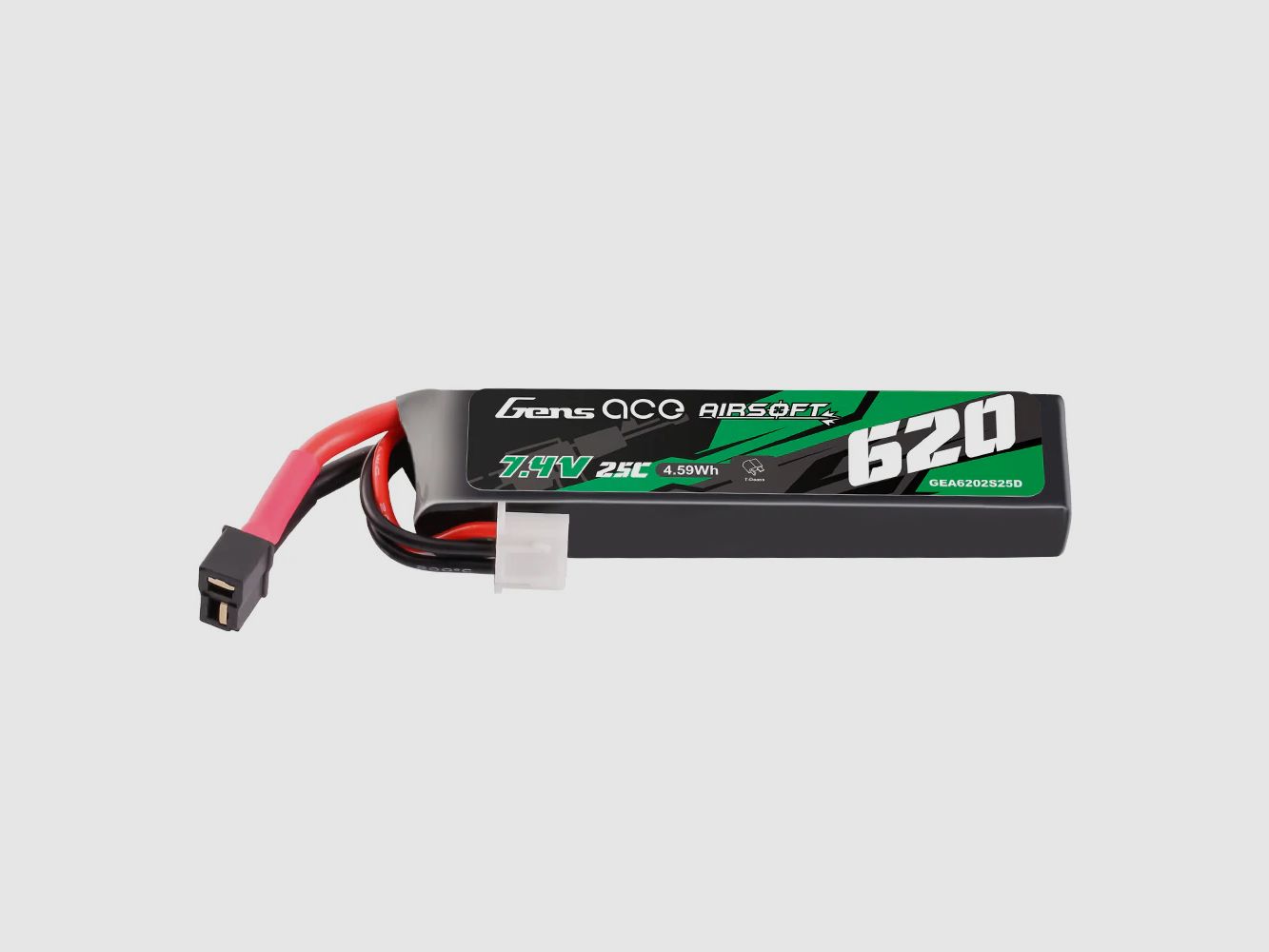 Gens Ace 25C 620mAh 2S1P 7.4V LiPo-Akku mit Mini-Deans(T)-Stecker