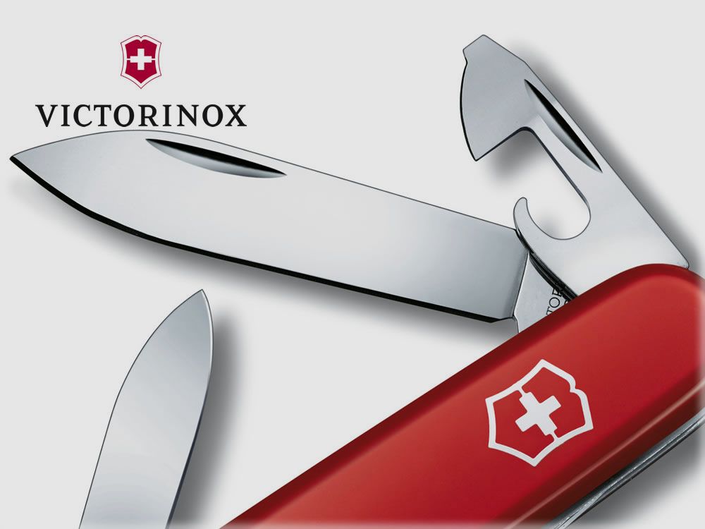 Multitools Victorinox Schweizer Taschemesser Tinker klein LĂ¤nge 8,4 cm rot 12 Funktionen (P18)