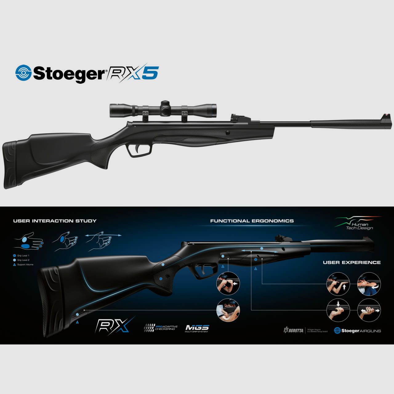 Luftgewehr Stoeger RX5 Combo Zielfernrohr 4x32 Synthetikschaft Kaliber 5,5 mm (P18)