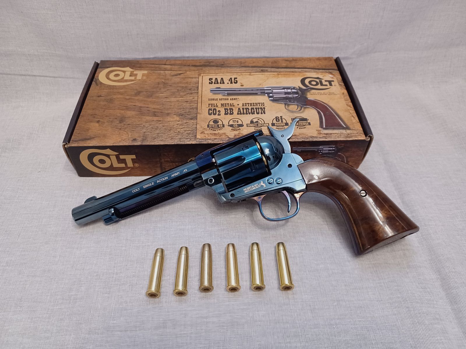 Colt SAA - blue / 4,5 mm BB / CO2 / Revolver / OVP (130)
