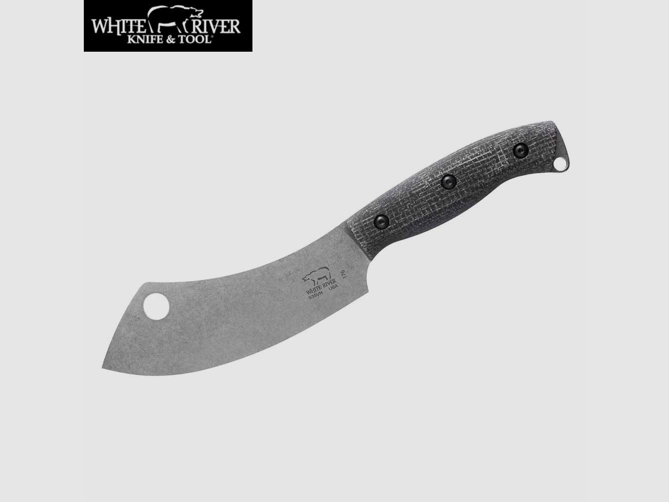 WHITE RIVER CAMP CLEAVER BLACK BURLAP MICARTA, afbeelding 1 van 3