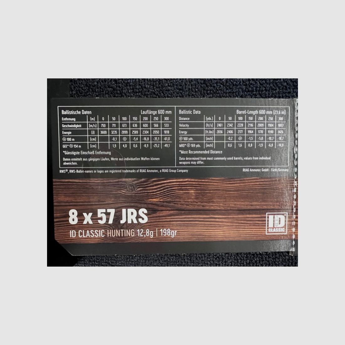 RWS ID Classic 8x57 JRS 198 grains, Bild 3 von 5