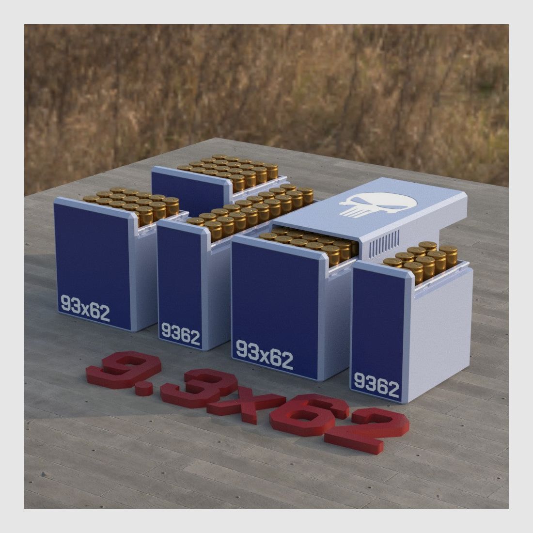 Filamelt Munitionsbox / Ammo Box 9.3x62 – Patronenbox für 50 Schuss, Made in Germany