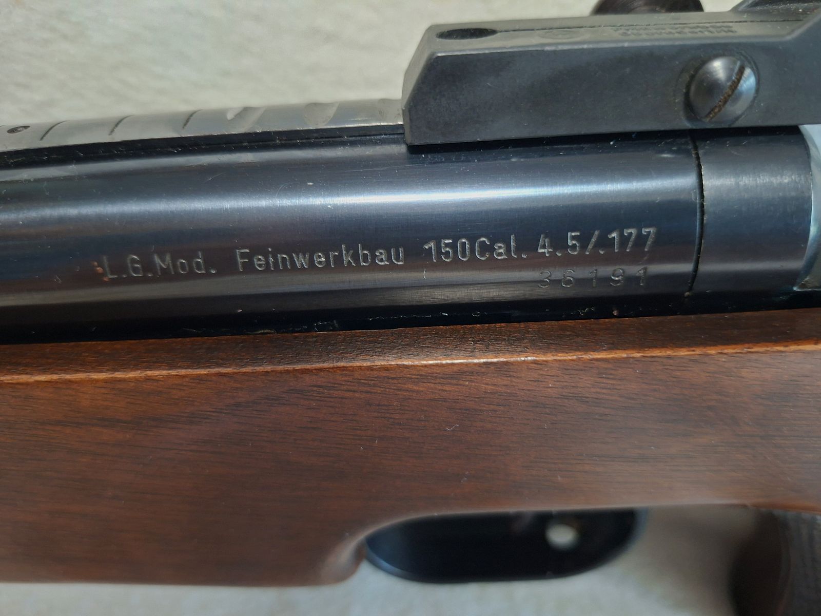 Feinwerkbau Match-Carabine à air Modèle 150 Cal. 4.5 /. 177 N° : 36191 