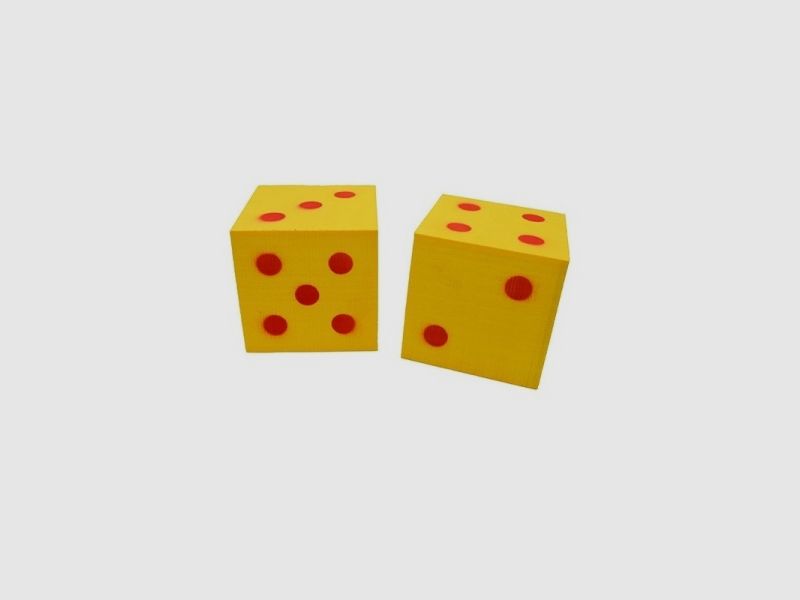 2 dadi da tiro giallo/rossi 102cm