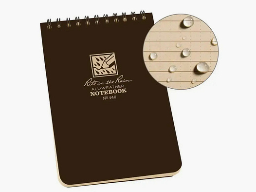 Rite in the Rain Rite in the Rain Quaderno Spirale Superiore Marrone