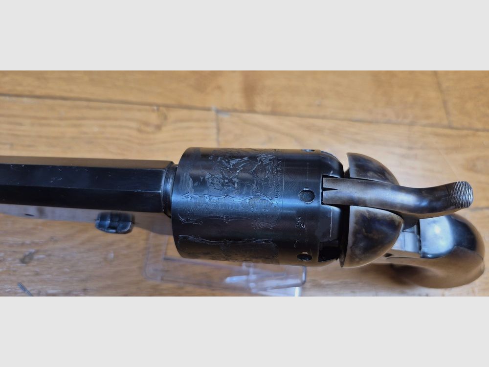 Enormer Colt Walker Revolver – Kal. .44 PN – Herstellung Army San Marco von 1989 – Wunderschöne Brünierung und Marmorierung zu 100% vorhanden – Exzellente Mechanik – Enormer 9-Zoll Lauf mit klaren Zügen – Sehr wenig geschossen – TBE-, Bild 14 von 22