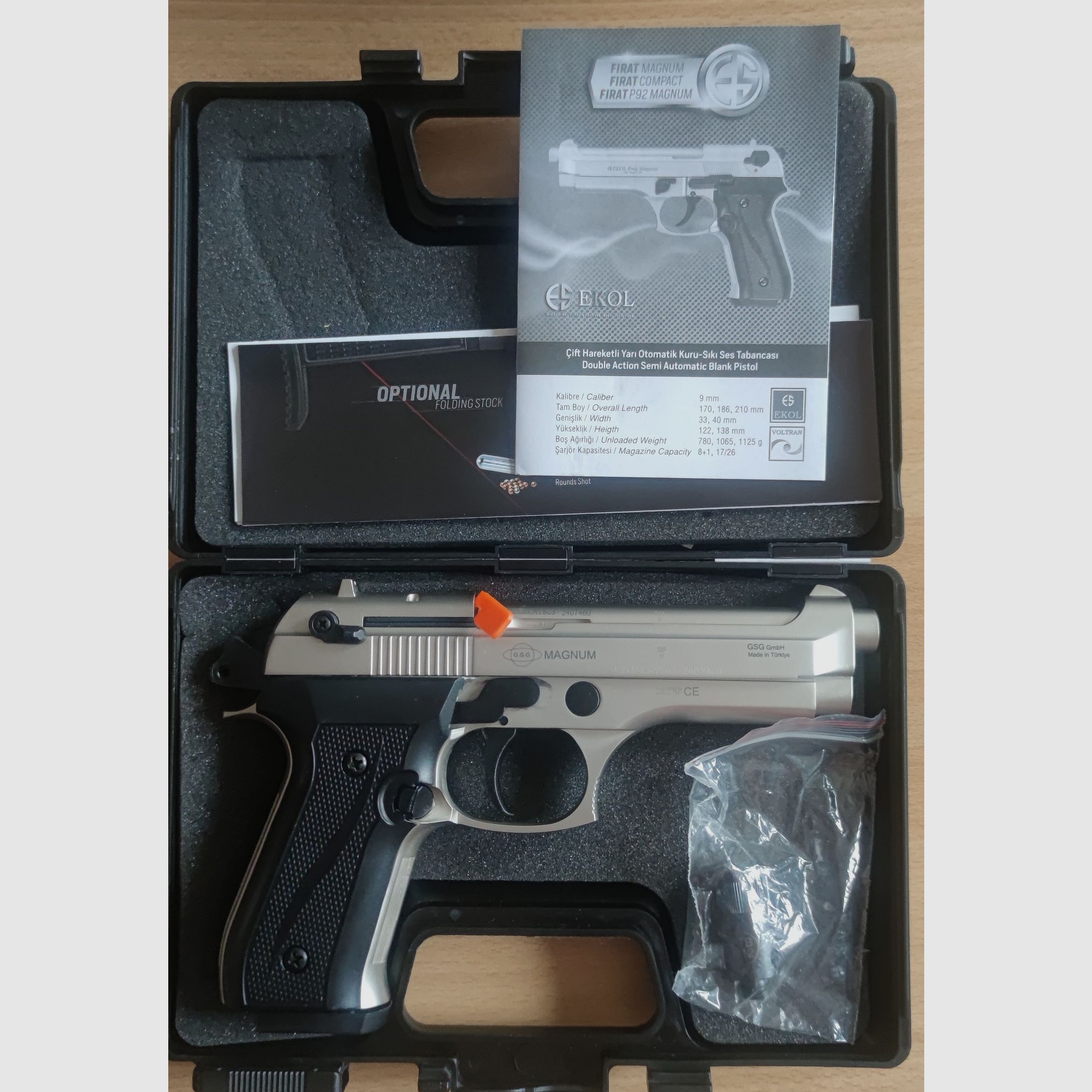 Ekol Firat Magnum Nickel 9 mm Pacchetto
