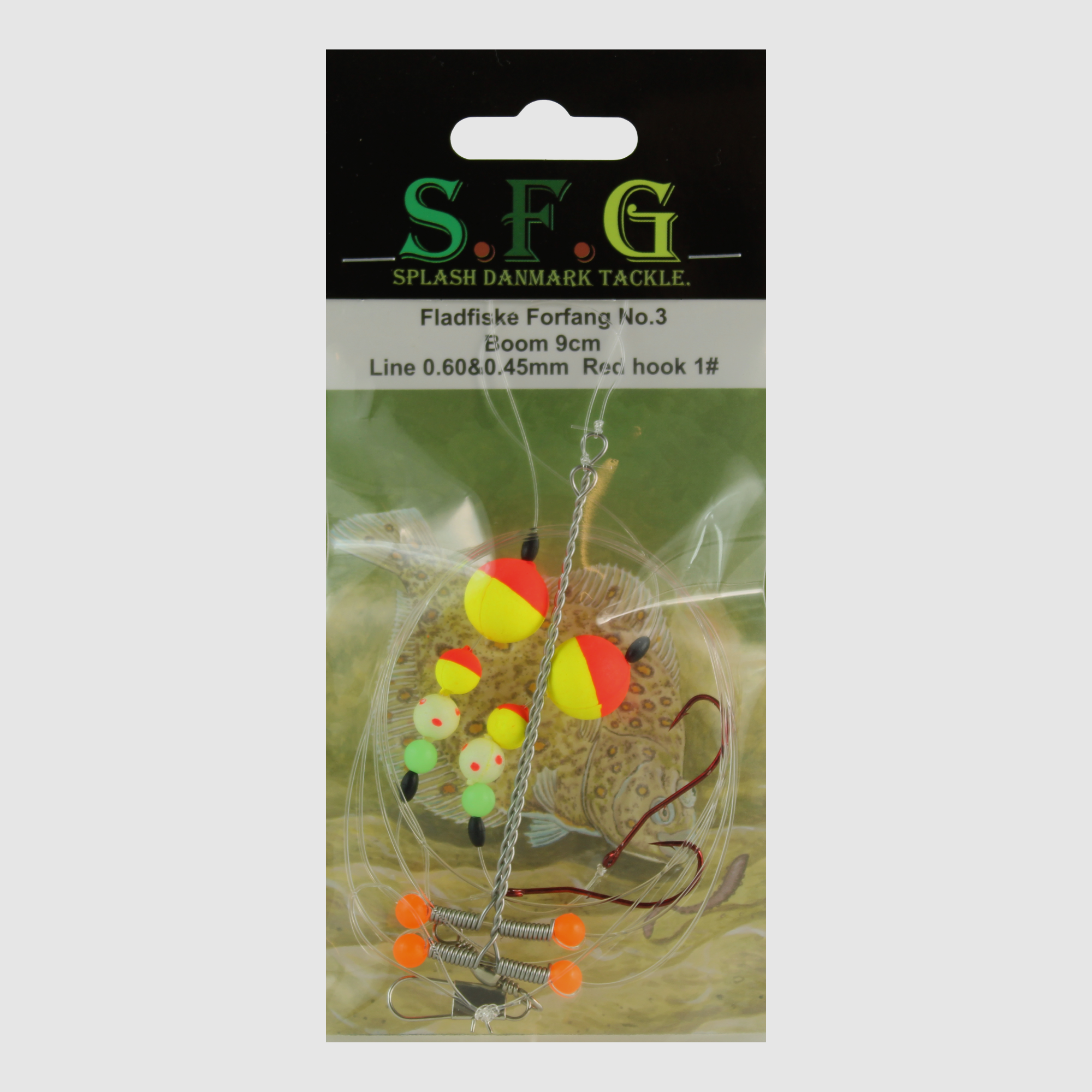 SFG Fladfiske Forfang No.3 – Multi Farvede Perler