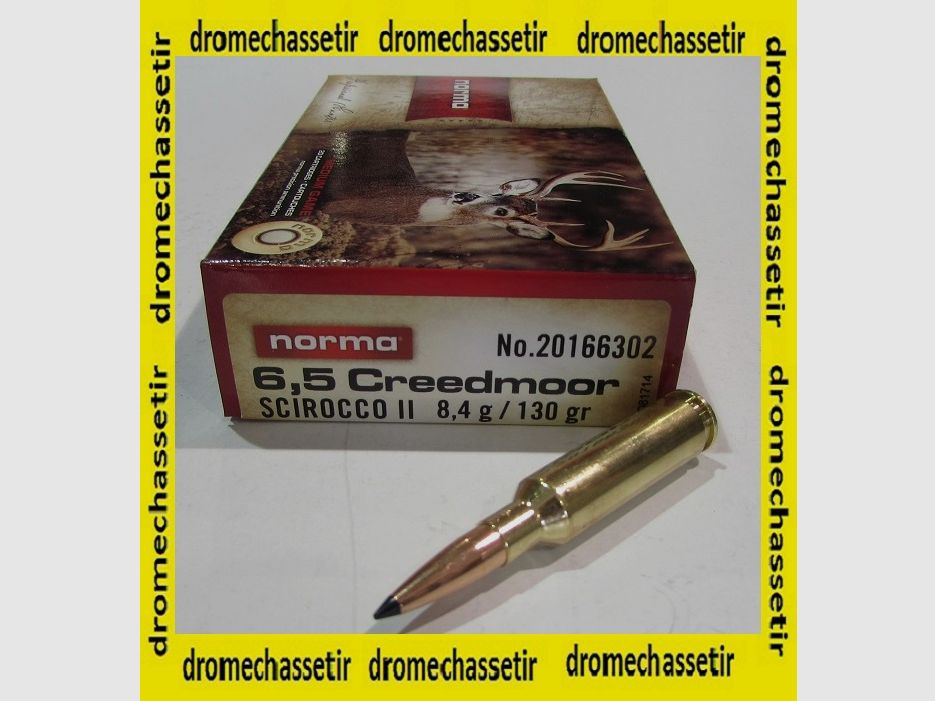 Box mit 20 Patronen Norma, Kal. 6,5 Creedmoor Swift Scirocco, 130 grains