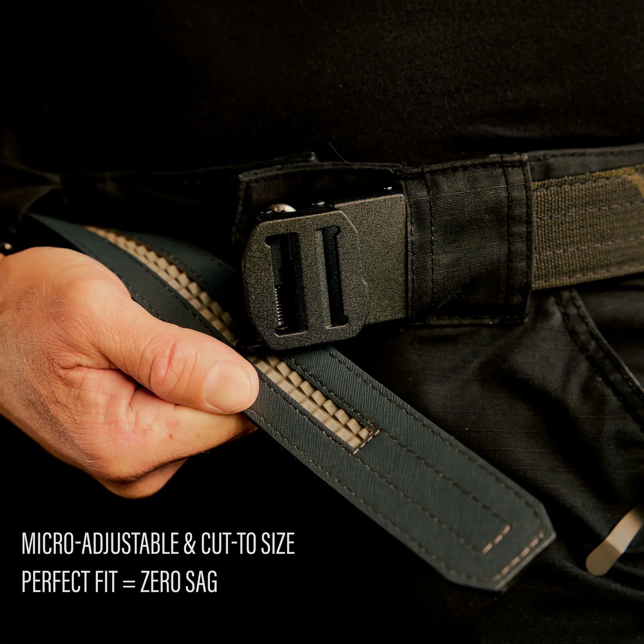 Black Tactical Gun Belt 1.5" X5 Black Buckle 24-54", image 8 sur 9