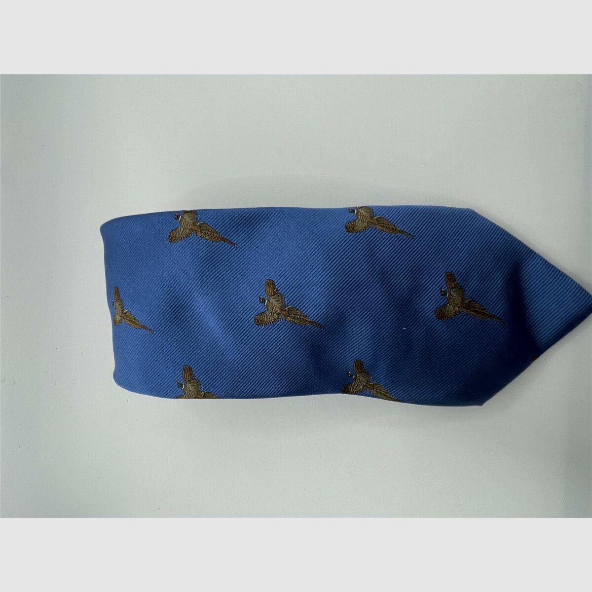 Robert Keyte cravatta 100% seta azzurro chiaro motivo pavone del cielo