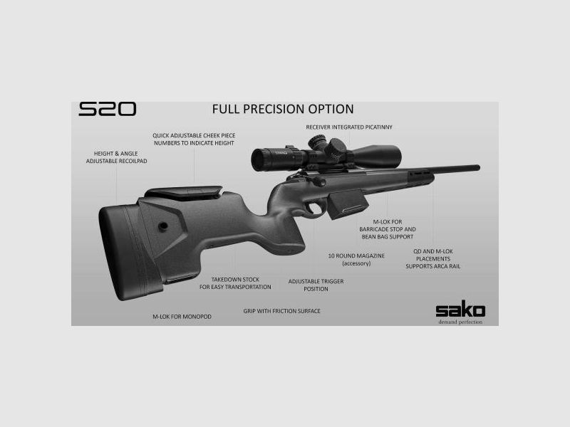 SAKO Matchbüchse Mod. S20 Precision -CERA-Kote- .308Win     LL 51cm