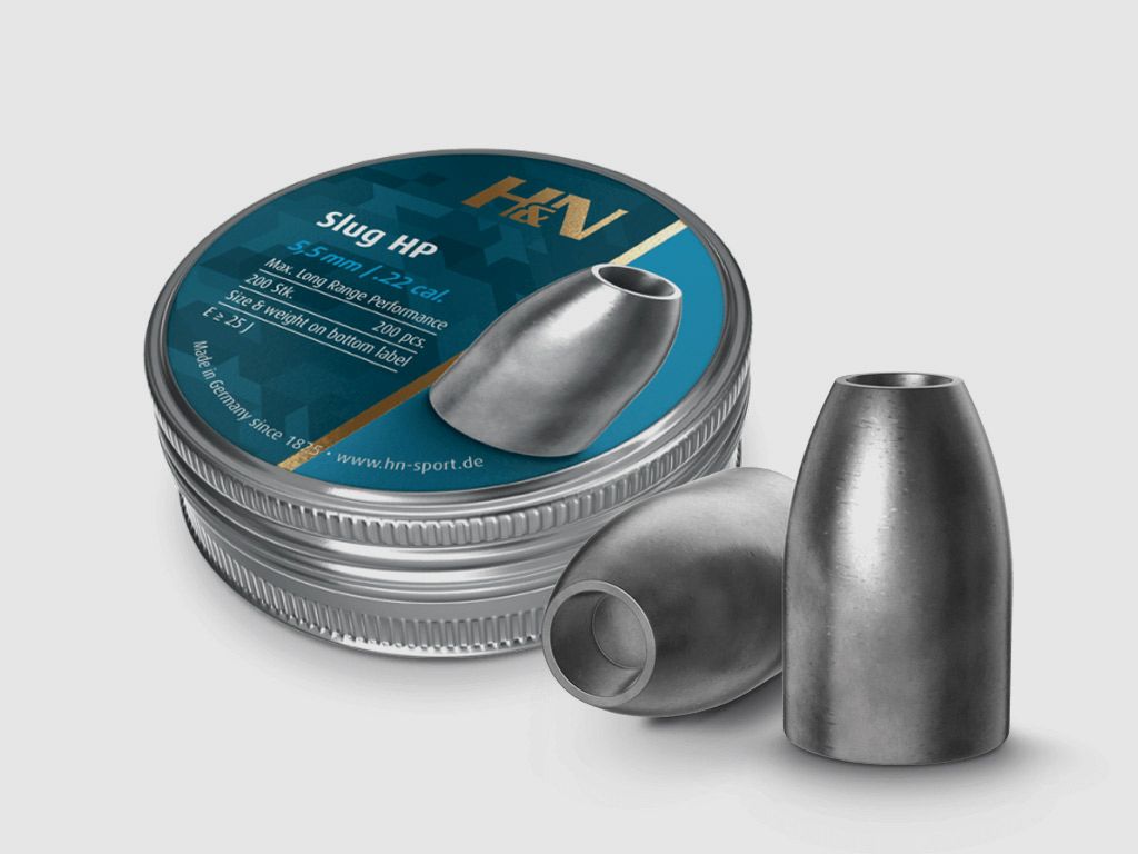 H&N Slug HP Diabolo, Hohlspitz, Kaliber 5,51 mm, 1,36 g, 21 gr, 200 StĂĽck