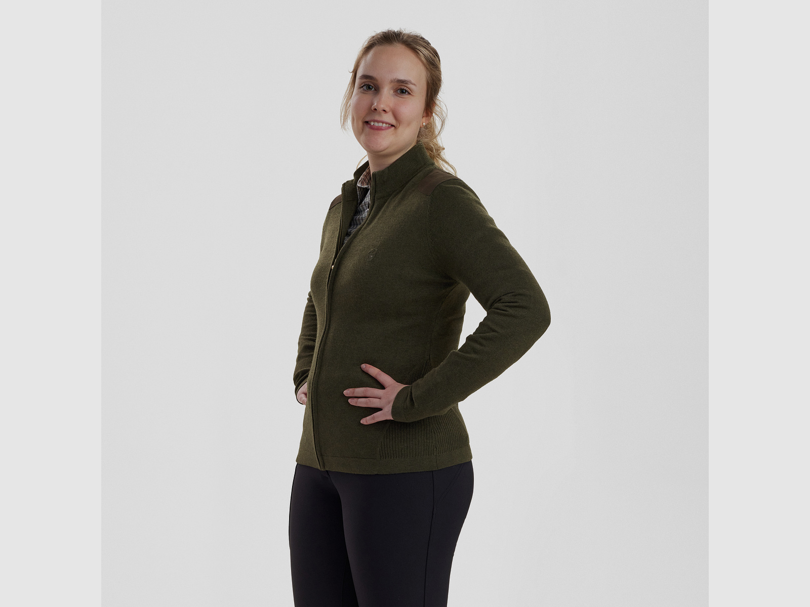 Lady Darlington knitted cardigan - Green Melange - Women's dress size: 38