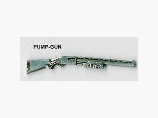 Pump-Gun als Metall-Anstecker