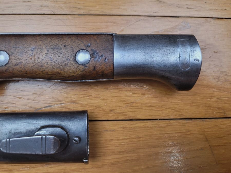 Rare Baïonnette 84/98 2° type – fabrication « Bontgen & Sabin » – Solingen – Fourreau d&rsquo;origine – 1° GM – TTBE, image 3 sur 18