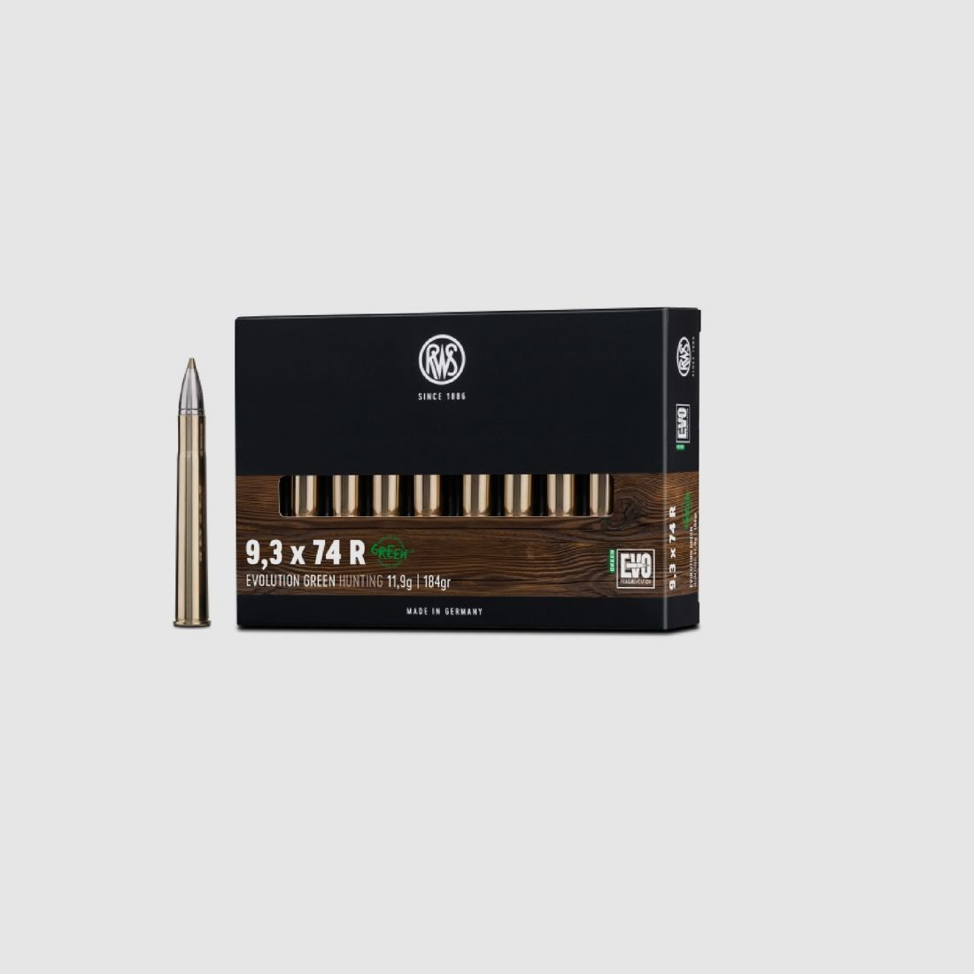 RWS rifle ammunition .366 11.9g EVO Green