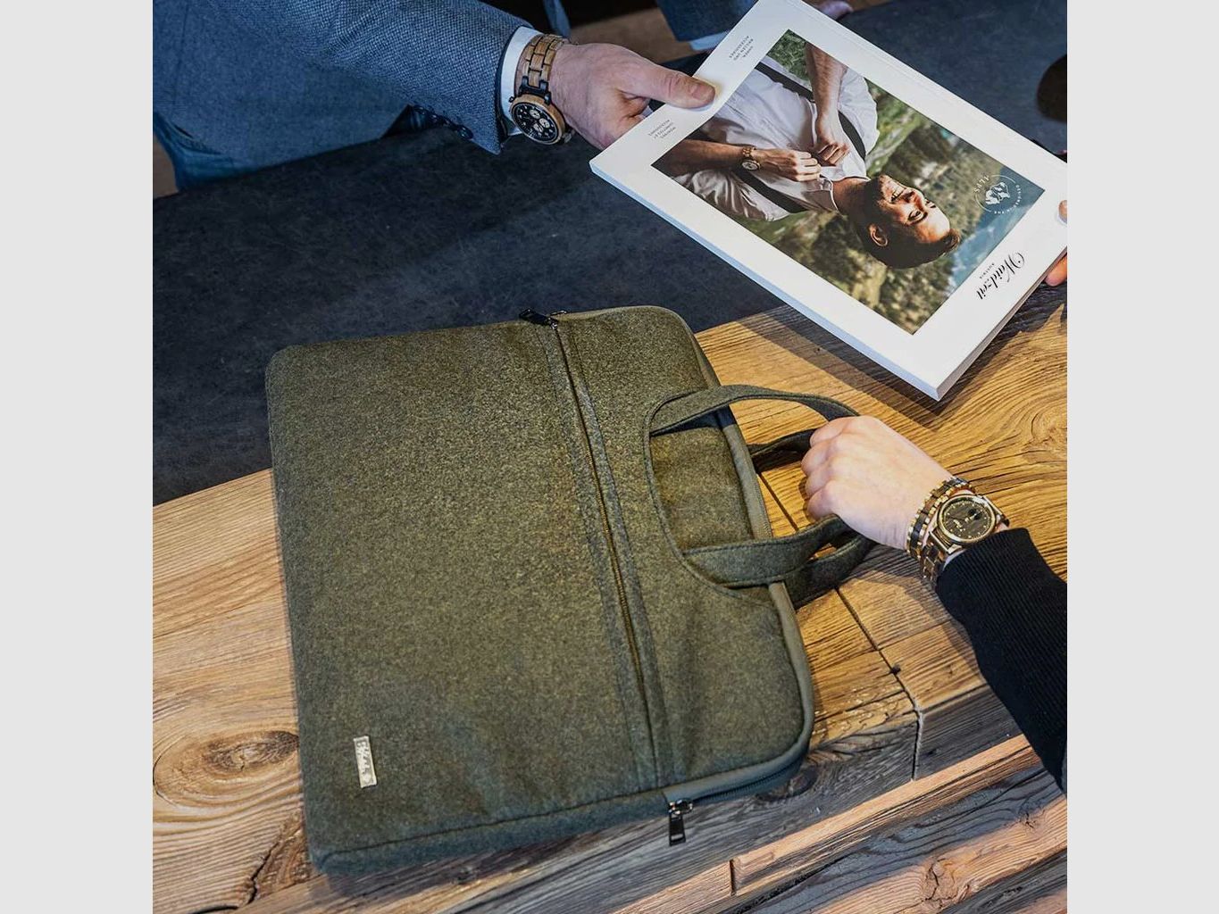 Borsa per laptop Gabriel in verde muschio
