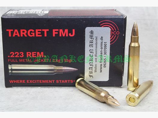 GECO Target FMJ .223 Rem. 55gr. 3,6g 50 Stück Staffelpreise