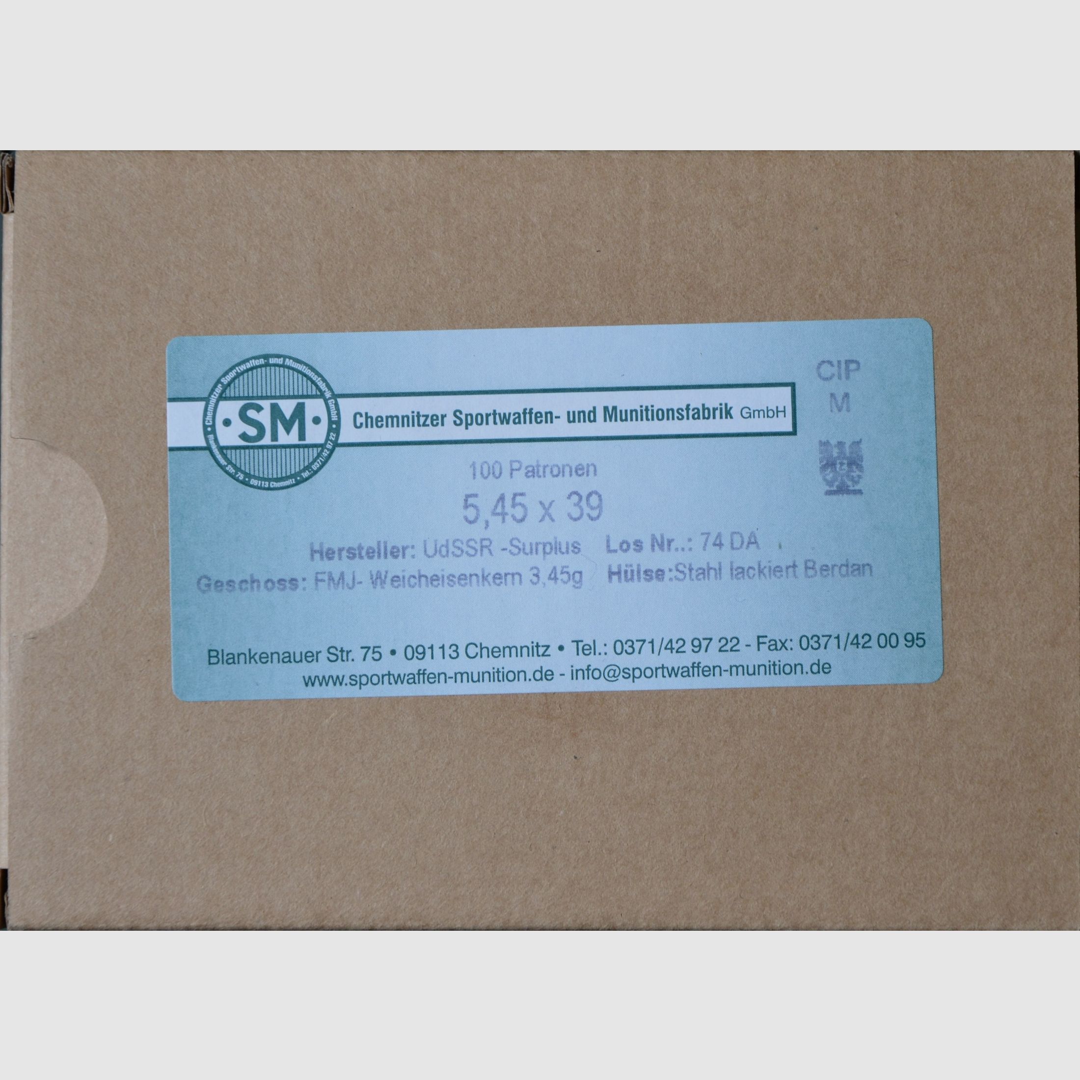 5.45 x 39 M74 Surplus UdSSR 3.45 g FMJ – 100 colpi di cartucce per fucile