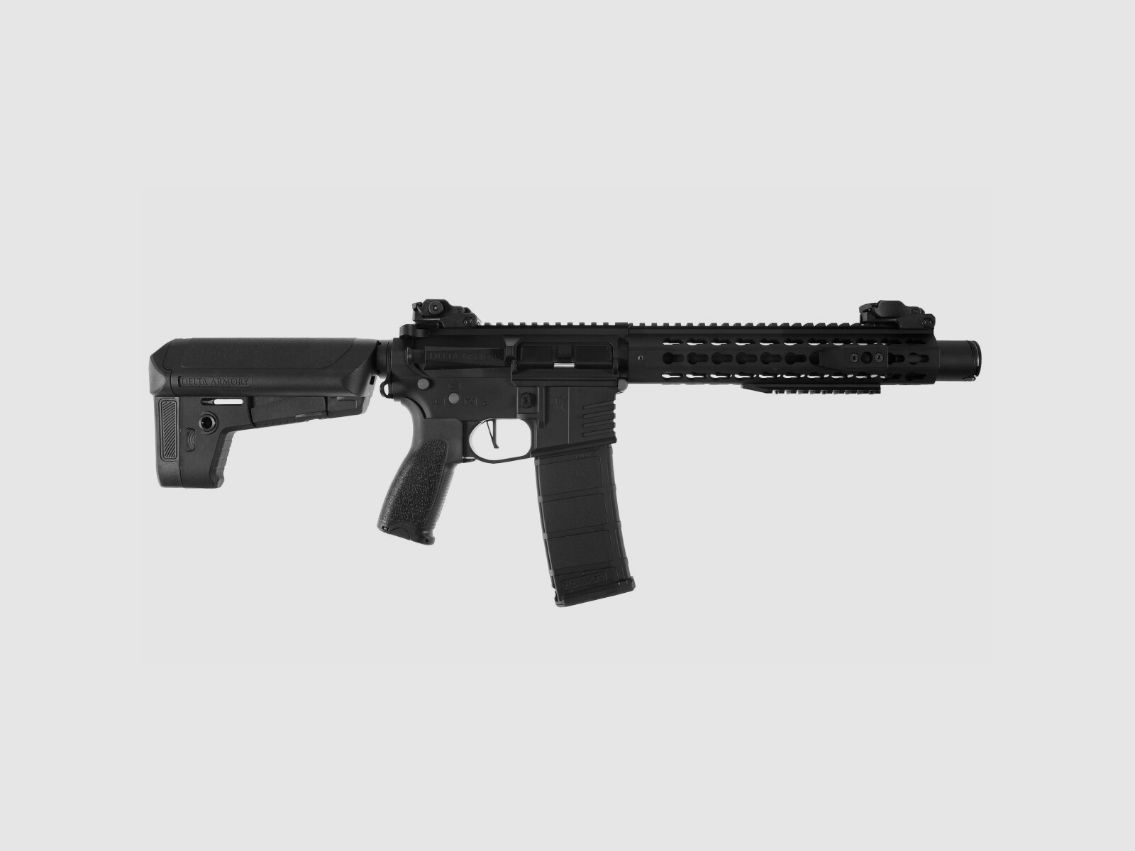 AR15 KeyMod 10 Zoll ALPHA EAGLE ETU Schwarz S-AEG Softair Gewehr Frei ab 18 Jahren | Delta Armory