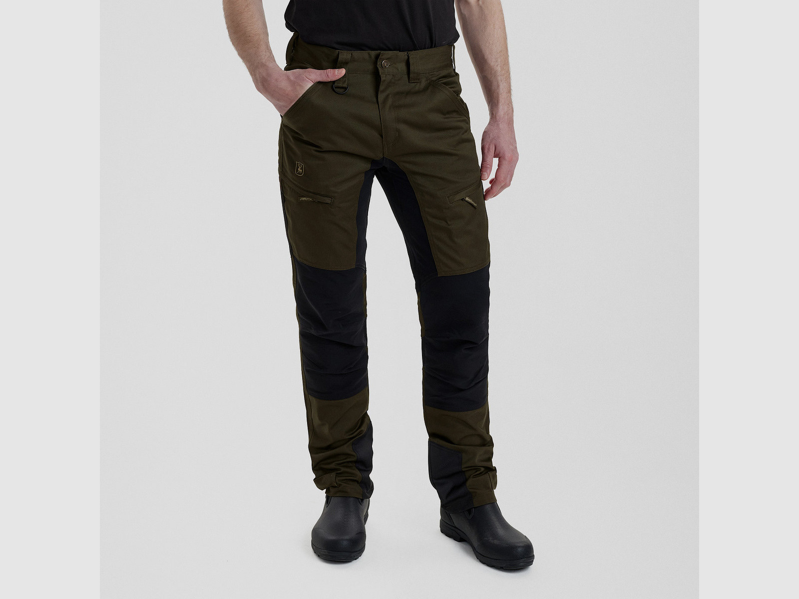 Pantaloni Stretch Deerhunter Rogaland con contrasto Verde Avventura 23