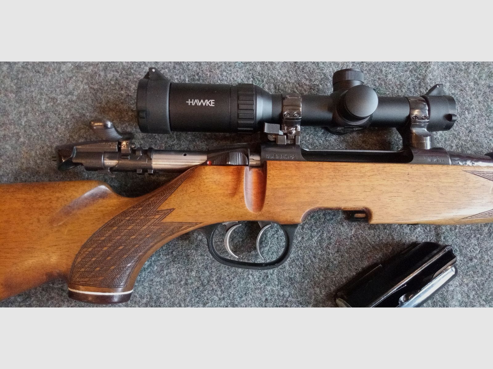 Steyr Mannlicher Model M 7x64 with 1-4X24 CIRCLE DOT reticle