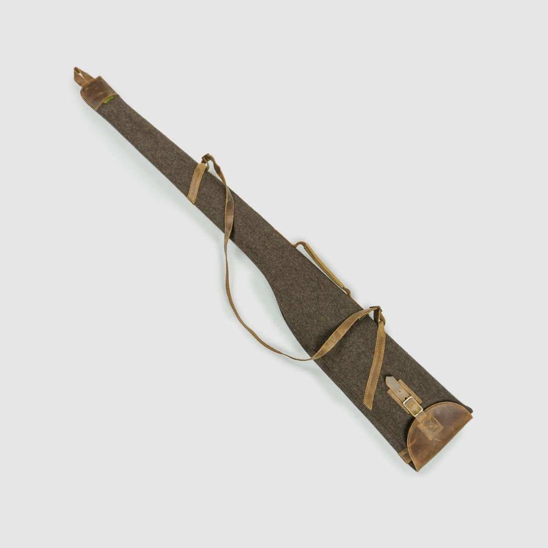 Flintenfutteral Filz und Leder, Braun