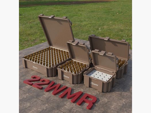 Filamelt Munitionsbox / Ammo Box .22 WMR – Patronenbox ‘Klappdeckel’ – 20 / 25 / 50 / 100 Runden