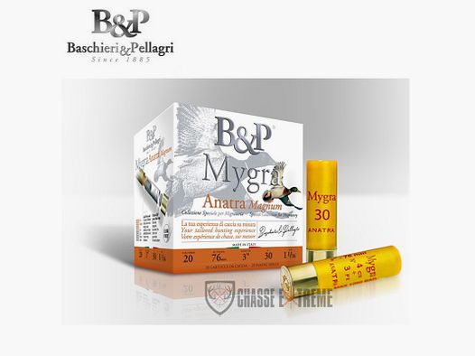 25 Cartucce B&P Mygra Anatra Magnum Hv 30Gr Cal 20/76