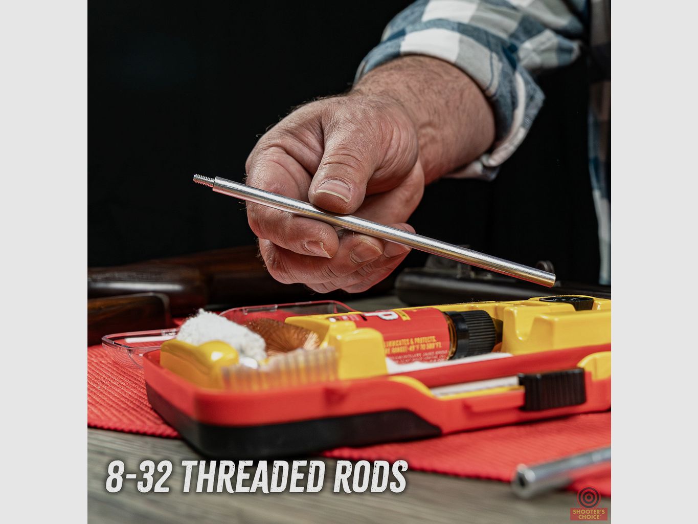 Shooter's Choice 12 Gauge Gun Cleaning Kit incl. FP-10 CLP + Adapter 8-32→5/16-27 (SHF-SRK-12)