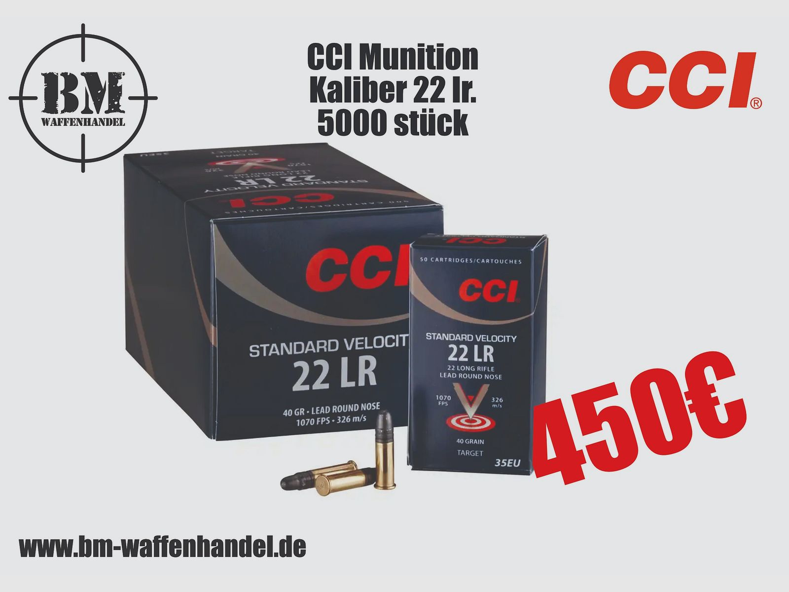 CCI amunicja .22 lr Standardowa prędkość KK 5000 strzałów