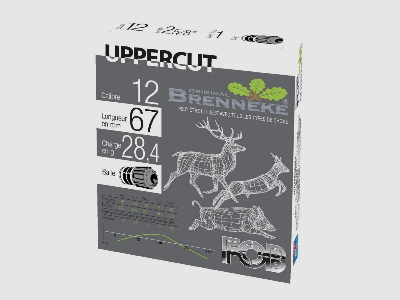 Patrone FOB BRENNEKE UPPRECUT Kal. 12/67 28,4 gr, Bild 1 von 2