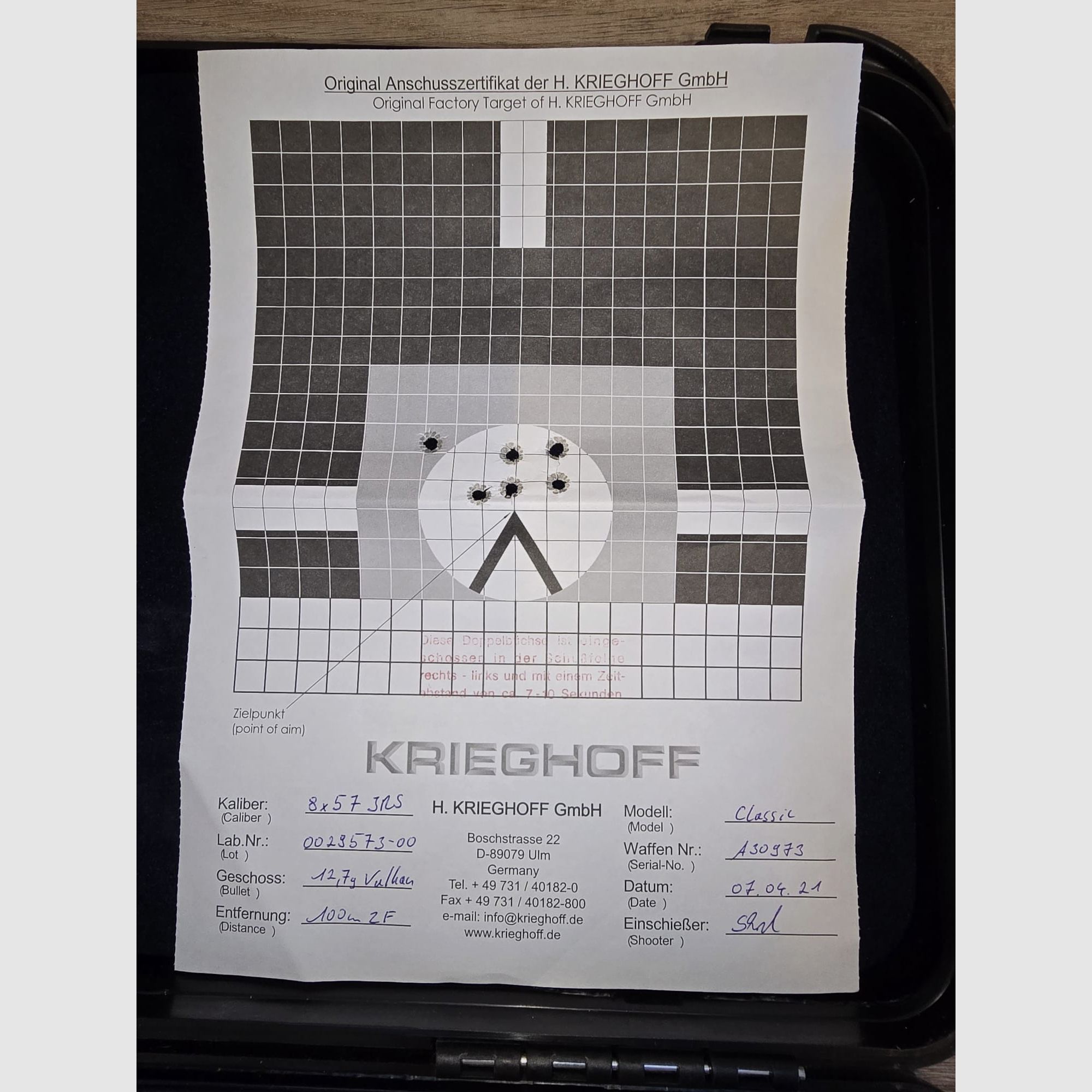 Nagelneues Set: KRIEGHOFF Classic Doppelbüchse 8x57 IRS mit Swarovski Z8i, original Krieghoff Montage, Koffer, Munition, offiziell bei Krieghoff eingeschossen 