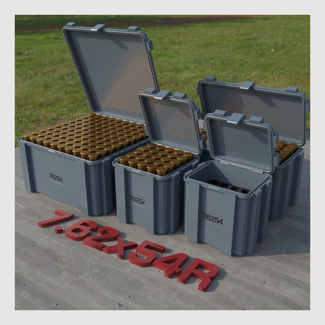 Filamelt ammunition box / Ammo Box 7.62x54R - cartridge box 'flip lid' - 20 / 25 / 50 / 100 rounds