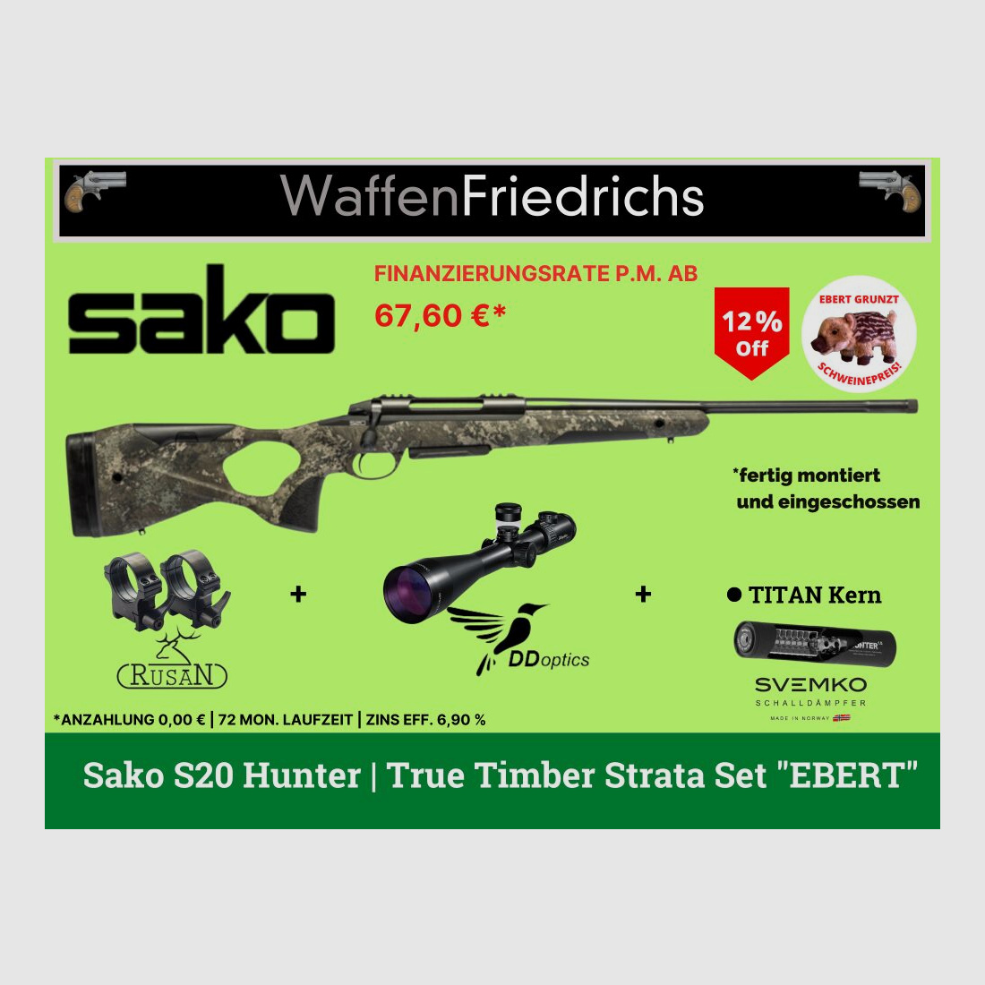 SAKO	 S20 Hunter True Timber Strata | Jungjäger Komplettangebot - Waffen Friedrichs