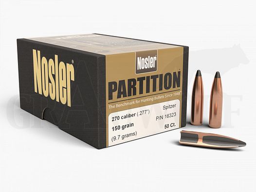 .277 / 7 mm 150 gr / 9,7 g Nosler Partition Balas 50 piezas