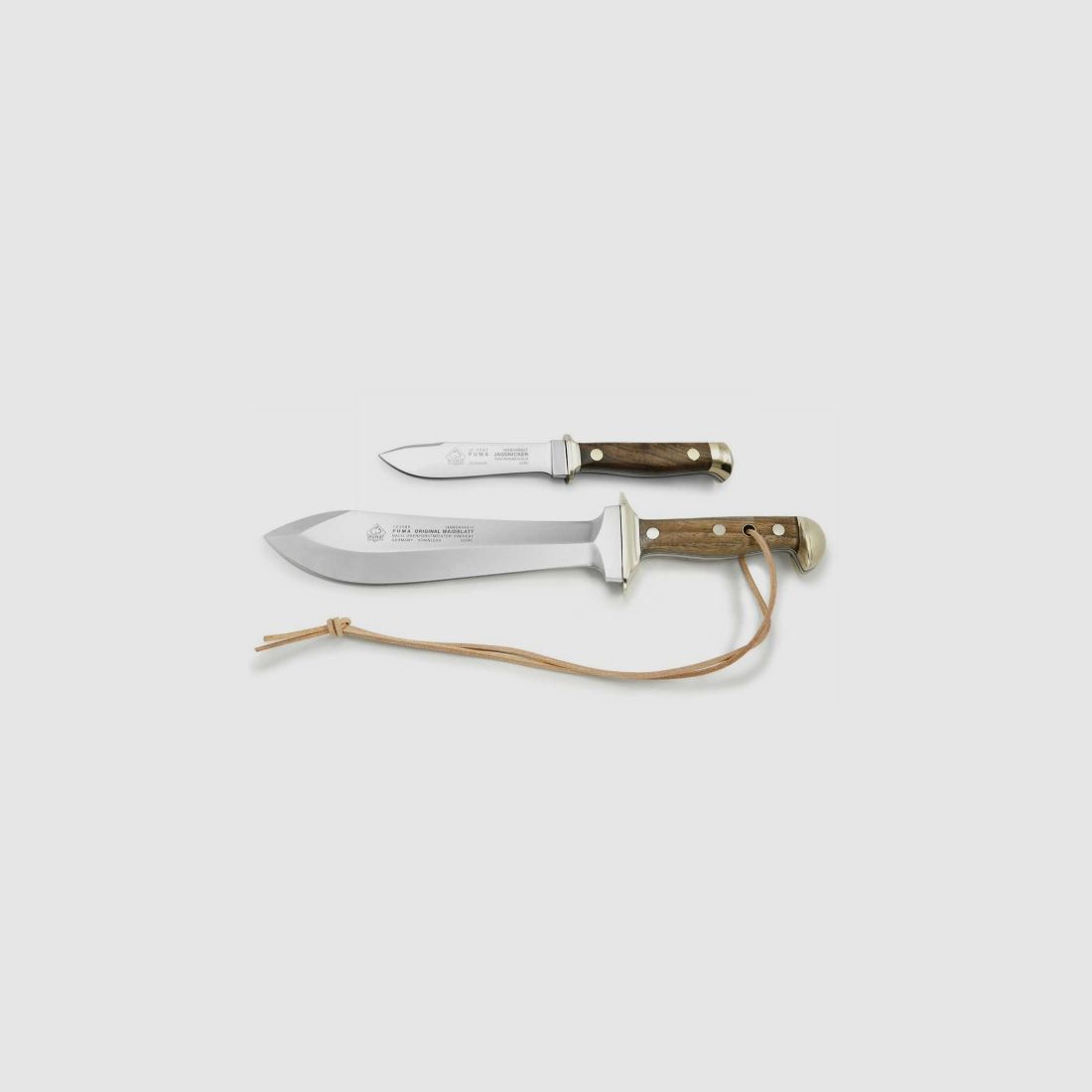 PUMA hunting knife (hunting blade with nickel), walnut wood